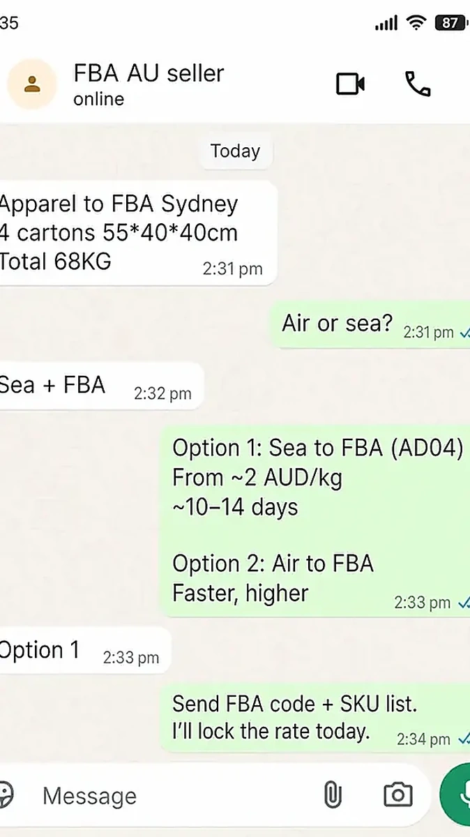 WhatsApp 完整方案报价 — FBA 海运与空运